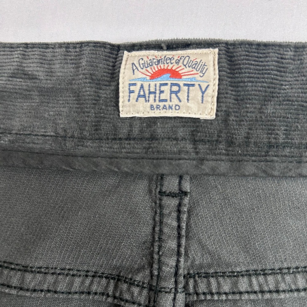 Faherty Corduroy Pants Mens 40 Gray Stretch Terry 5 Pocket Slim Straight Cotton - Picture 4 of 13